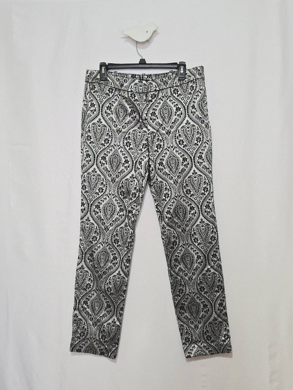 Worthington Silver Metallic Low-Rise Slim-Fit Ankle Pants - Holiday - Size 10